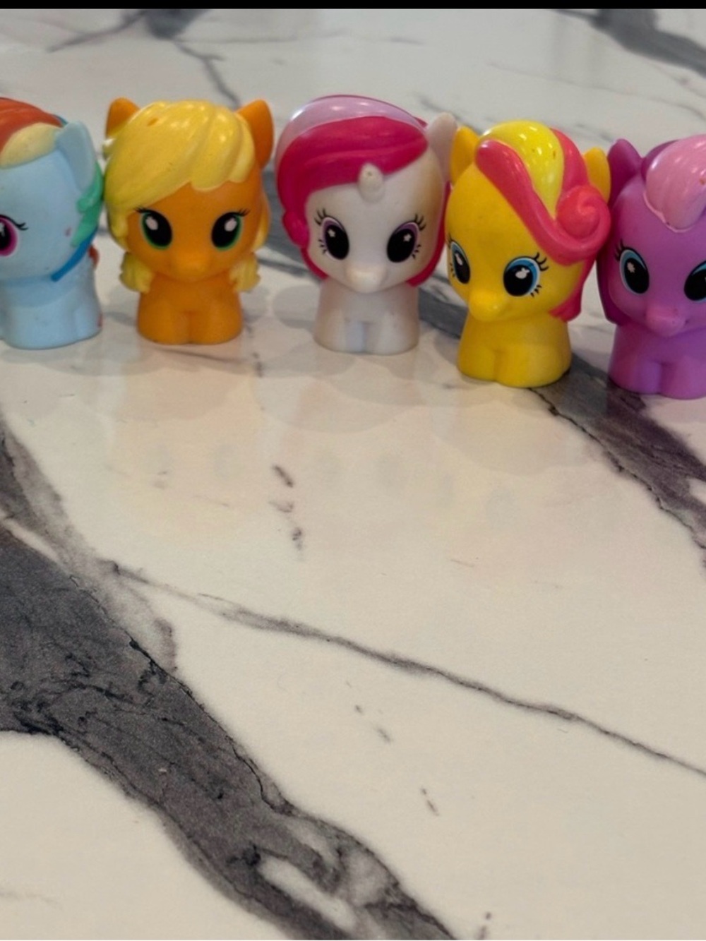 Playskool Lot Of 5 My Little Pony Figures Yellow,Blue, Pink, Orange, White 2.25” - Picture 11 of 11